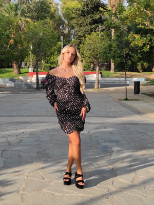 Φόρεμα Mini Μαύρο με Σούρα