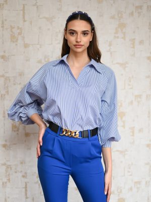 Πουκαμίσα Ριγέ Μπλε