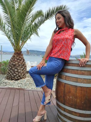 Μπλούζα με Έναν Ώμο Πορτοκαλί