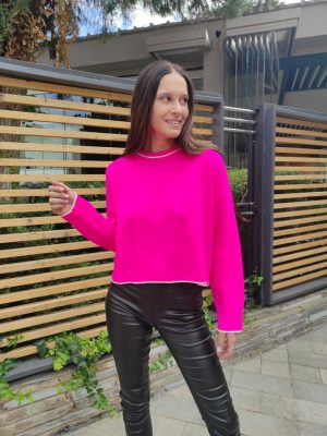 Μπλούζα πλεκτή φούξια
