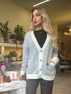 Ζακέτα Πλεκτή Γκρι
