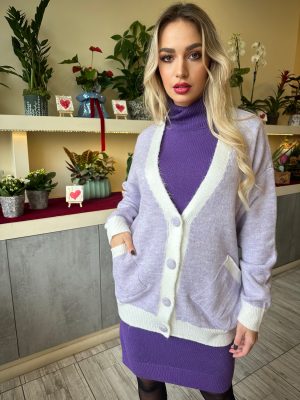 Ζακέτα Πλεκτή Λιλά