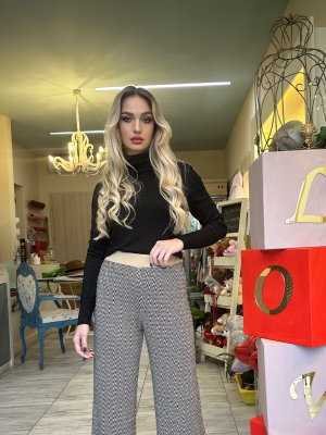 Μπλούζα Πλεκτή Ζιβάγκο Lurex Μαύρη