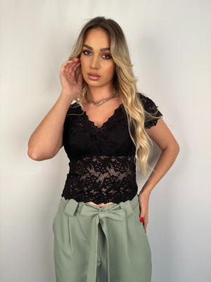 Μπούστο Δαντέλα Μαύρο