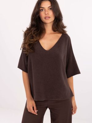 Κοντομάνικο πουλόβερ σε Καφέ - Eleganza pura