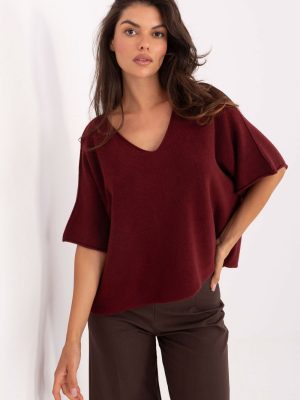 Κοντομάνικο πουλόβερ σε Κόκκινο - Refined elegance