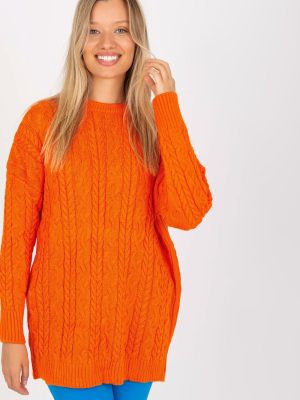 Μακρύ πουλόβερ σε Πορτοκαλί - Féminité et style