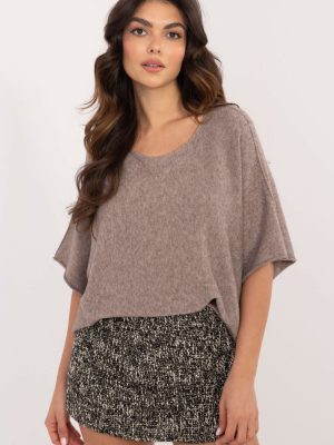 Κοντομάνικο πουλόβερ σε Μπεζ - Ricercata semplicità