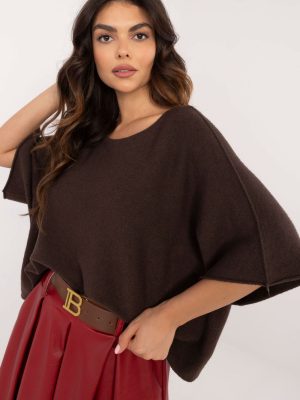 Κοντομάνικο πουλόβερ σε Καφέ - Refined elegance