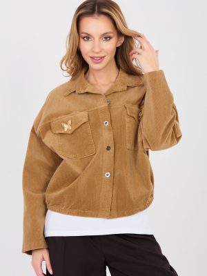 Σακάκι από βελούδο σε Καφέ - Parisian attitude