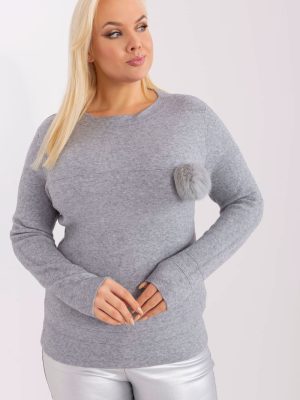 Jumper plus size σε Γκρι - Eleganza pura