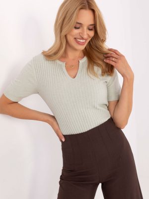 Κοντομάνικο πουλόβερ σε Πράσινο - Glamour moderno