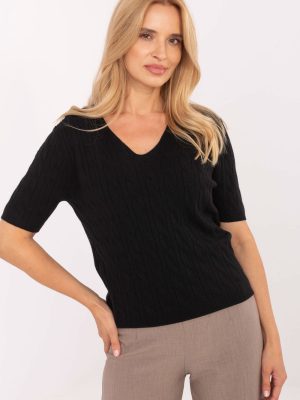 Κοντομάνικο πουλόβερ σε Μαύρο - Classe e raffinatezza