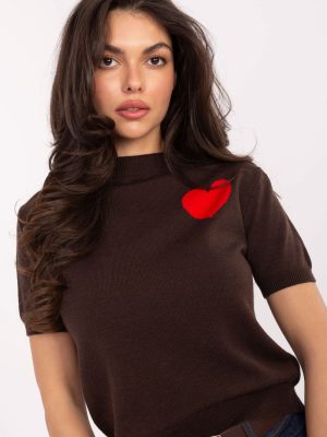 Κοντομάνικο πουλόβερ σε Καφέ - Modern simplicity