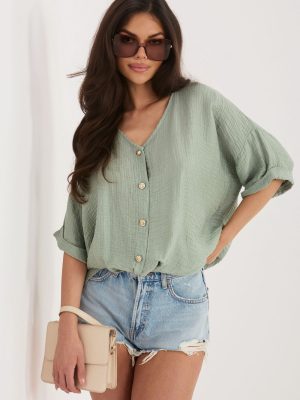 Πουκάμισο με κοντό μανίκι σε Πράσινο - The essence of fashion