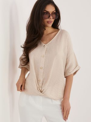 Πουκάμισο με κοντό μανίκι σε Μπεζ - Stile sofisticato